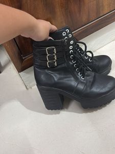 Black Buckle Boots