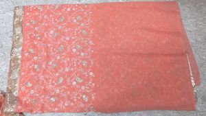 Peach Saree