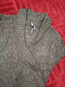 Gray Knit Short Sleeve Top