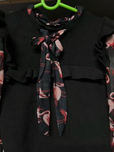 Flamingo Print Top🦩🖤