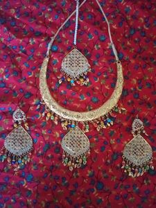 Multi Colour Necklace Set With Tikka 👍👌