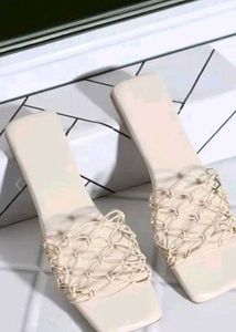 Woven Detail Slides Footwear
