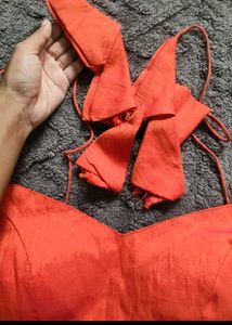 sale Orange Blouse with Tie