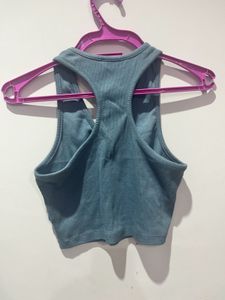 Blue Cropped Tank Top