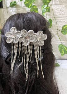 Grey Flower Hair Clip