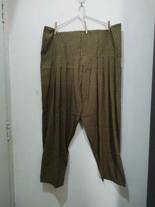 Olive Green Leaf Print Brown Kurta Pajama Dupatta