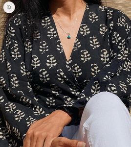 Block Printed Wrap Around Top