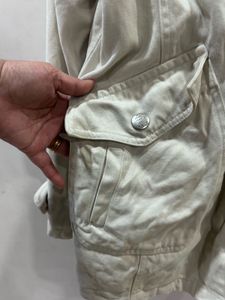 Cream Color Short Trench Coat Style