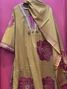 Floral Print Mustard Salwar Suit