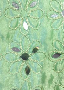 Stunning Pastel Green Mirror Work Lehenga Set