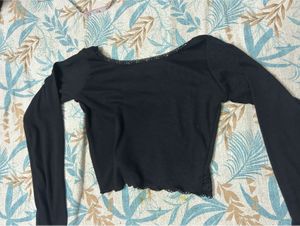 Lace Trim Long Sleeve Top