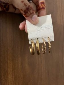 Gold Hoop Earring Set