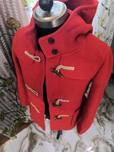 Red Hooded Duffle Coat