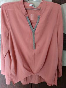 Peach Top with Chain Detail