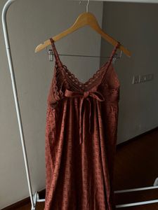 NEW LOOK  Cotton Crochet Maxi Dress in Rust Orange