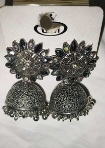 Oxidized Jhumka Earrings