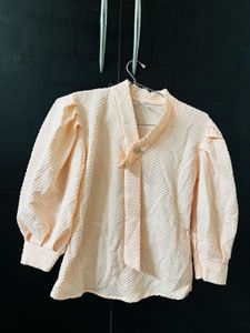 Peach Puff Sleeve Top