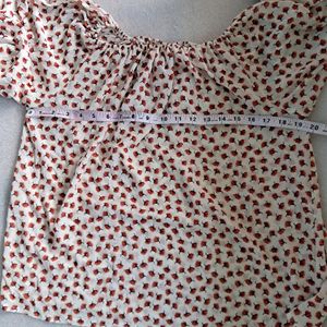 Rose Floral Printed Western Top