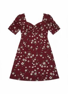 Floral Burgundy Mini Dress