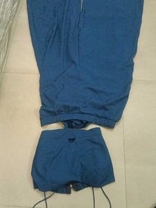 Blue Tie-Back Crop Top