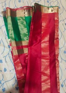 Elegant Red &amp; Green Saree