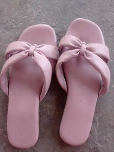 Cute Pink Bow Slides