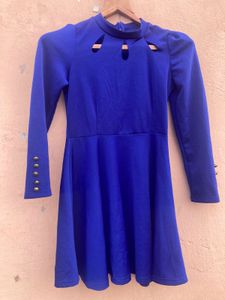 Royal Blue Fit &amp; Flare Party Dress