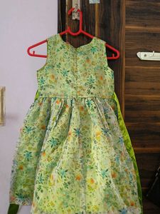 Floral Dress with Green Sash
