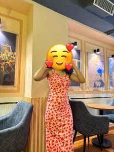 Heart Print Pink Slip Dress