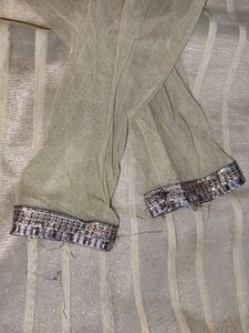 Golden A-line Kurta With Dupatta