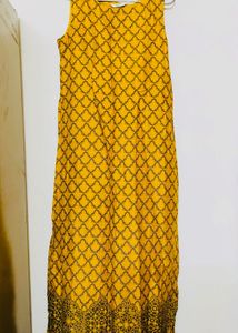 Elegant ethnic Mustard Maxi Dress - size M