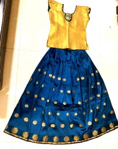 Girl's Pattu Lehenga Set