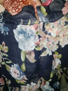 Floral Print Sheer Blouson