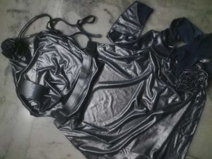 Metallic Silver Two-Piece Set