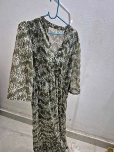 Olive Print Dress