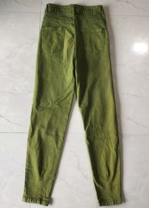 High Waist Green Jeans
