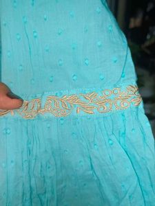 New Cute Blue Embroidered Top