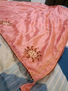 elegant peach saree