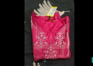 Vishudh Brand Pink Threadwork Kurta Xxl