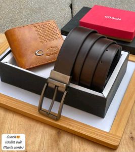 COACH MENS WALLET N BELT COMBO WD BOX