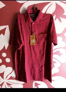 Lois Polo Shirt - Burgundy Patterned
