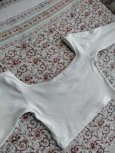 White Slim-Fit Crop Top