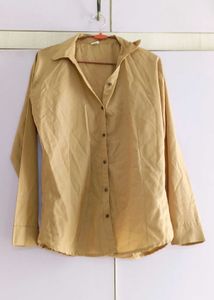 Beige Button-Down Shirt