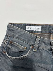 ZARA Wide Leg Gray Denim Jeans