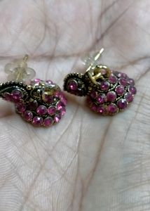 Cute little jhumka in magenta colour