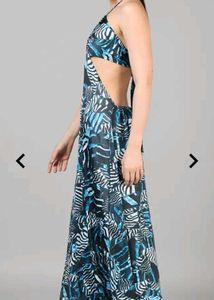 Trendy Zebra Print Halter Maxi Dress