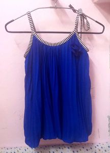 Navy Blue Blouson Top