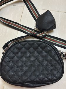 Black Quilted Crossbody Bag