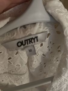 Eyelet Button-Down Top