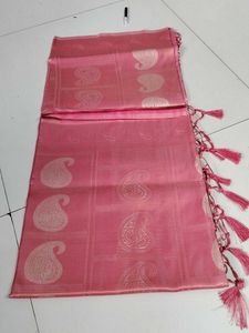 Elegant Pink Paisley Saree